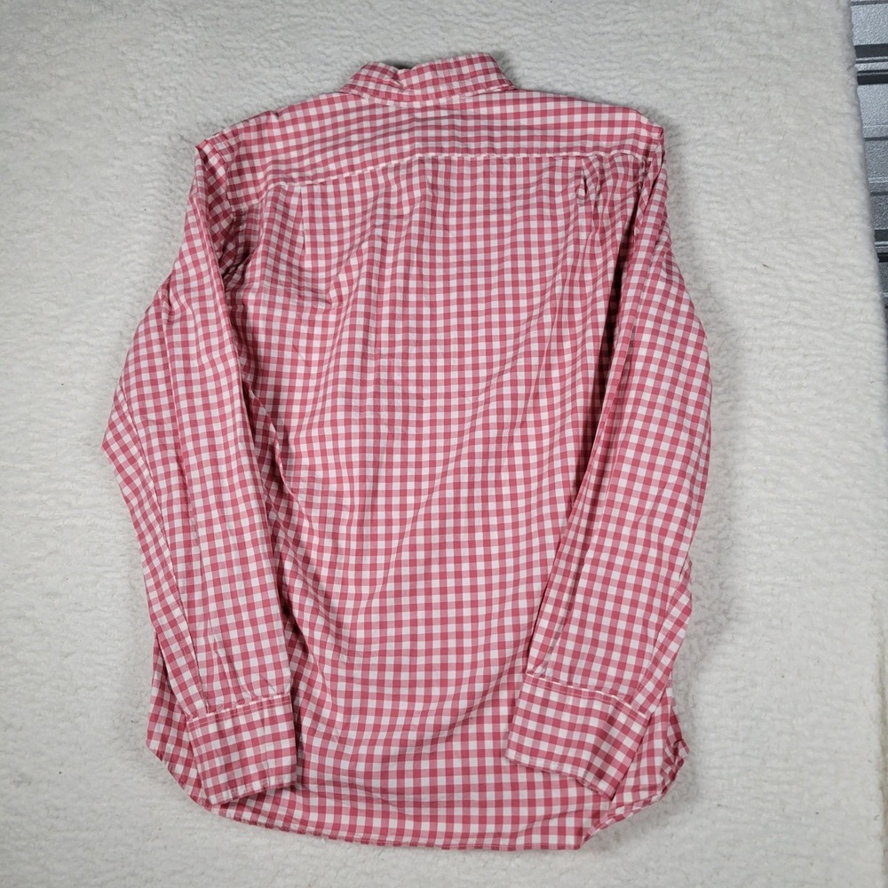 J.Crew Button Down Shirt Mens Medium Red/Pink Gingham Slim Untucked Flex Washed - Picture 13 of 14